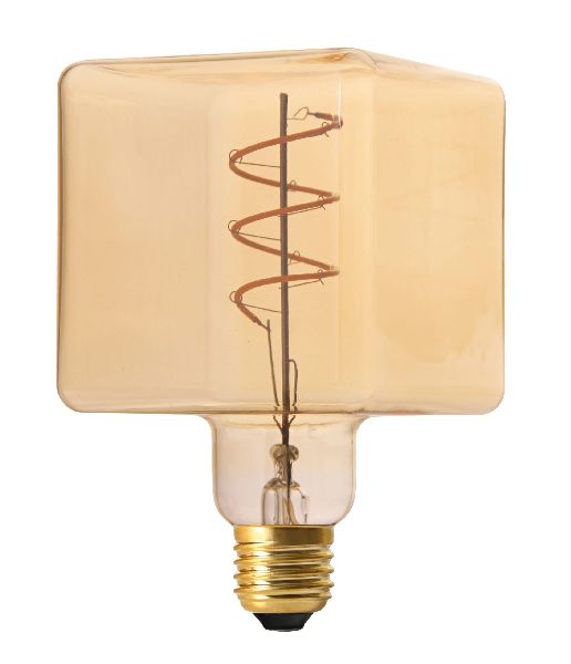 Lampe déco cube e27 led 3,5w 2200k 190lm, cl.énerg.g, 25000h, dimmable, ambrée - 20110