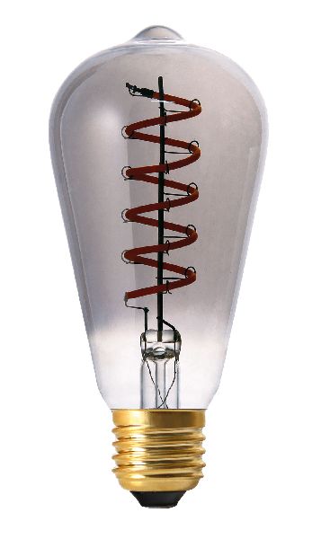 Lampe déco edison e27 led 4,1w 1700k 45lm, 25000h, dimmable, fumée - 20115