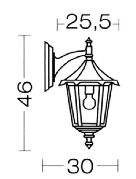 Monaco - appl. mur ext. (haut) ip43 ik02, vert, e27 100w max., lampe n - 3035