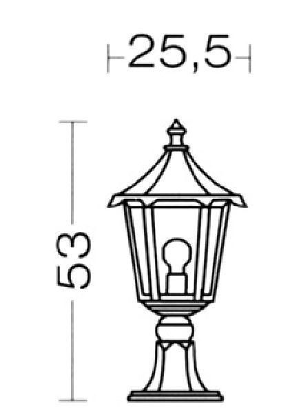 Monaco - borne ext. ip43 ik02, vert, e27 100w max., lampe non incl., h - 3043