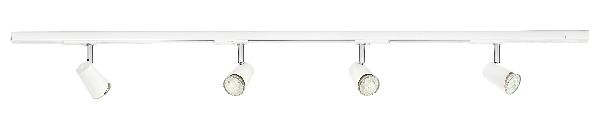 Judy-rail 1all. 029 +4 spots gu10, blanc, a/lpes led 5,5w 3000k 410lm - 4158