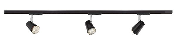 Judy-rail 1all. 029 +3 spots gu10, noir, a/lpes led 5,5w 3000k 410lm d - 4163