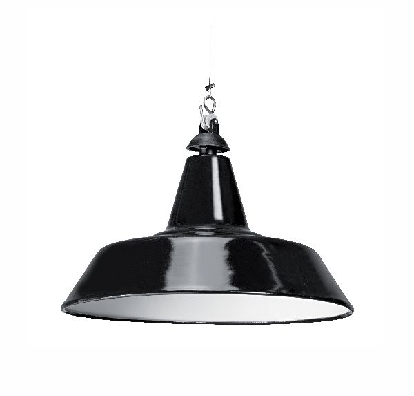 Nostalgie - suspension déco e27 acier noir (intérieur blanc), lampe non fournie - 4183