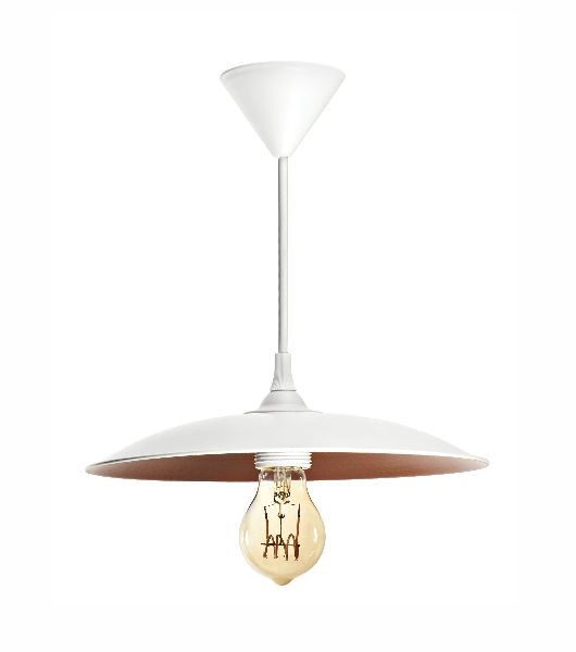 Roma - suspension e27 60w max, ø280mm, acier blanc/int.cuivré, lampe n - 4204