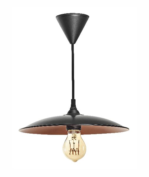 Roma - suspension e27 60w max, ø280mm, acier noir/int.cuivré, lampe no - 4205