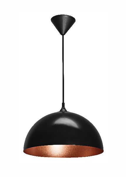 Como - suspension e27 60w max, ø335mm, acier noir/int.cuivré, lampe no - 4210