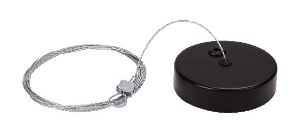 Kit de suspension pour lexa : patère acier noir et filin acier - 50012