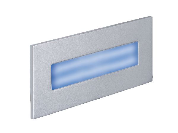 Baliz 3 - encastré mur rectang., fixe, gris, led intég. 2,76w bleu - 50384