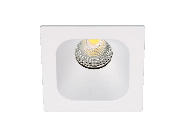 Ivaro - downlight carré fixe blanc, ip44, led intég. 36° 7,5w 4000k 62 - 50444