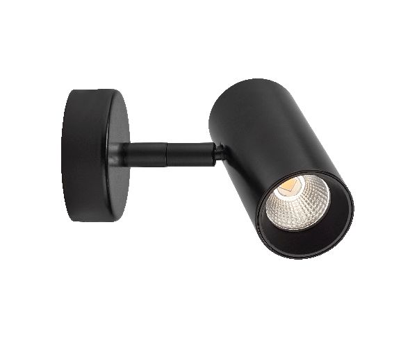 Elma - proj. s/patère, noir, angle 36°, led intég. 7,5w 3000k 530lm - 50691