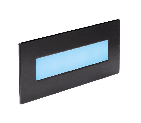 Baliz 3 - encastré mur rectang., fixe, noir, led intég. 2,76w bleu - 50905
