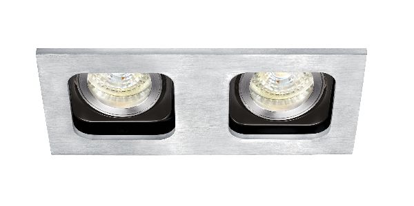 Square 100-230 - encastré gu10, orient./basc., alu, a/lpe led 2x6w 300 - 51186