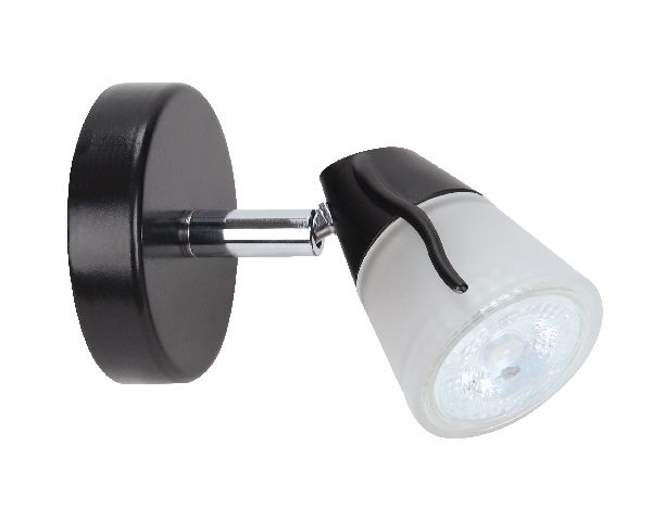 Diam 01 - spot sur patère gu10, noir, a/lpe led 6w 3000k 500lm incl - 51193