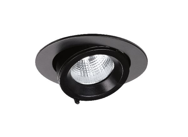 Randy 1 - downlight rond, orientable, noir, 50°, led intég 14,4w 3000k 1300lm - 51249