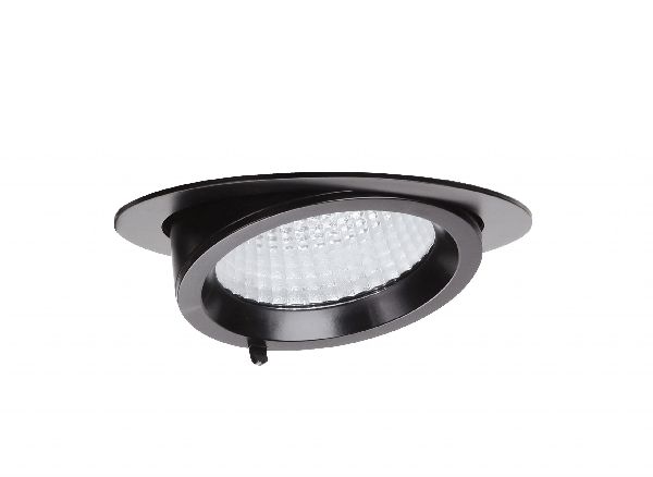 Randy 3 - downlight rond, orientable, noir, 70°, led intég 36,6w 3000k 3600lm - 51253