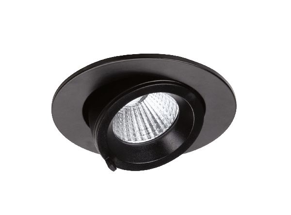 Randy s - downlight rond, orientable, noir, 36°, led intég 10,7w 3000k 800lm - 51257