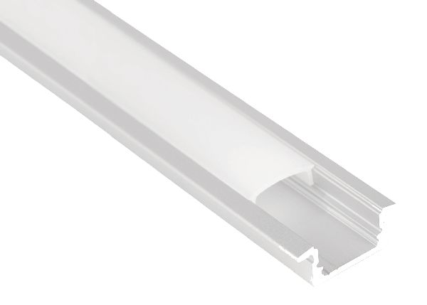 Profilé aluminium encastré pe1 pour ruban led - 2m - blanc - 55153