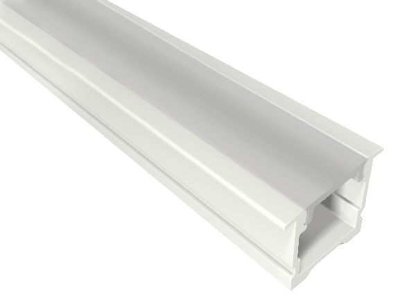 Profilé aluminium encastré pe2 pour ruban led - 2m - blanc - 55155