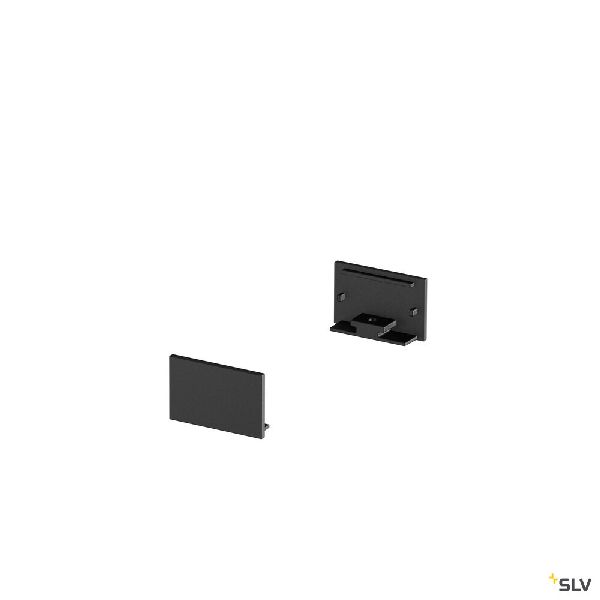 GRAZIA 20, embouts pour profil plat strié, 2 pcs., noir 1000561