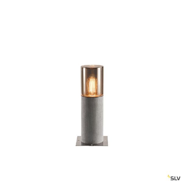 LISENNE 40, borne extérieure, gris/verre fumé, E27, 23W max, IP54, basalte 1000665