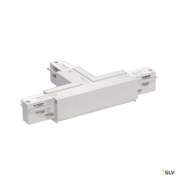 EUTRAC®, connecteur en T, terre droite, pour rail 3 allumages en saillie, blanc 1001519