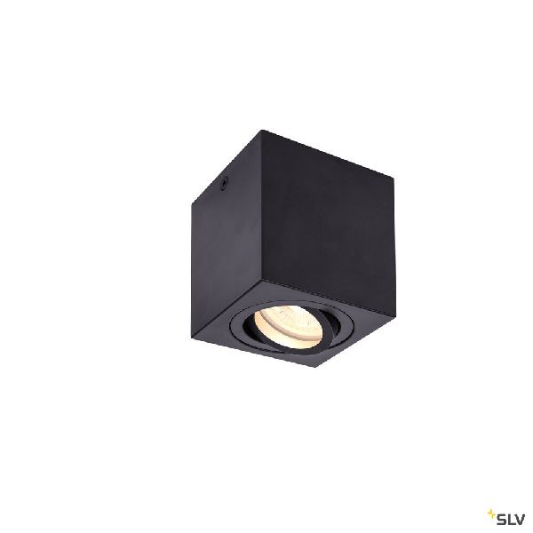 TRILEDO, plafonnier intérieur, simple, carré, noir, GU10/LED GU10 51mm, 10W max 1002013