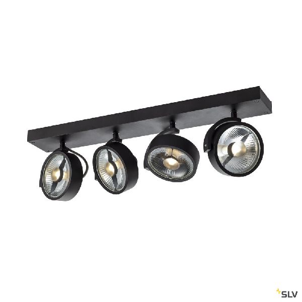 KALU, applique et plafonnier intérieur, quad, noir, GU10/QPAR111, 4x 75W max 1002023