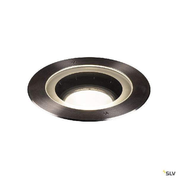 DASAR® 270, encastré de sol extérieur, symétrique, rond, noir mat/inox brossé, L 1002897