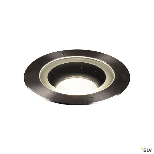 DASAR® 270, encastré de sol extérieur, symétrique, rond, noir mat/inox brossé, L 1002898