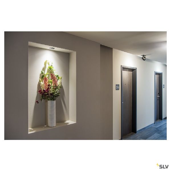 NEW TRIA 68, encastré de plafond intérieur, simple, rond, aluminium brossé, LED, 1003067