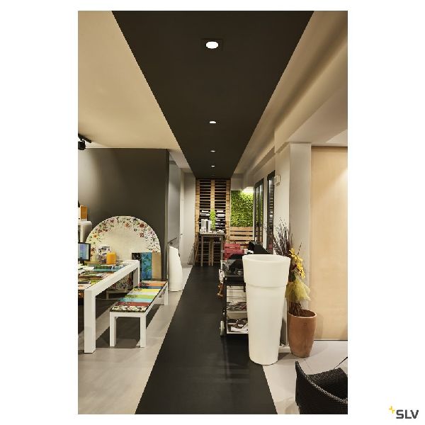 NEW TRIA 68, encastré de plafond intérieur, simple, carré, noir mat, LED, 11W, 2 1003068