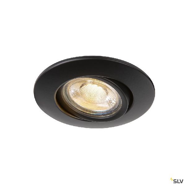 EASY-INSTALL QPAR51, encastré de plafond intérieur, rond, noir, GU10/QPAR51, 20W 1003344