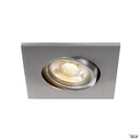 EASY-INSTALL QPAR51, encastré de plafond intérieur, carré, alu brossé, GU10/QPAR 1003346