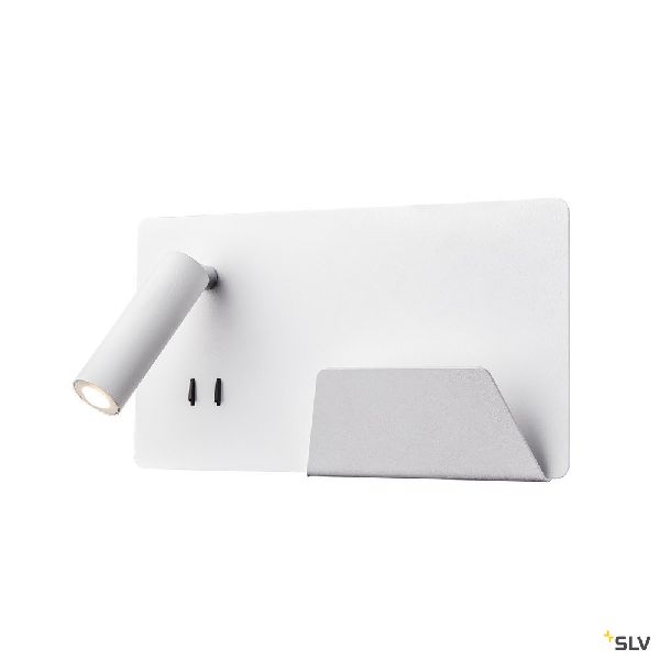 SOMNILA SPOT, applique int. liseuse, droite, blanc, LED 13W 3000K, avec port USB 1003458