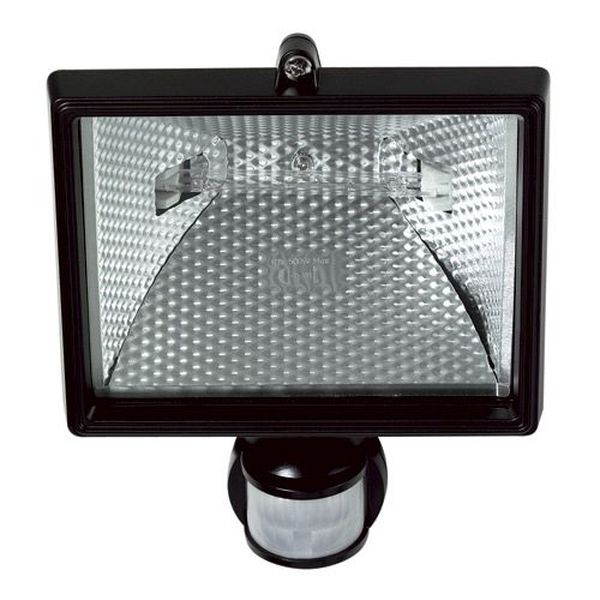 Luminaire  Projecteur détecteur 180° 12M R7s 500W noir IP44 230V