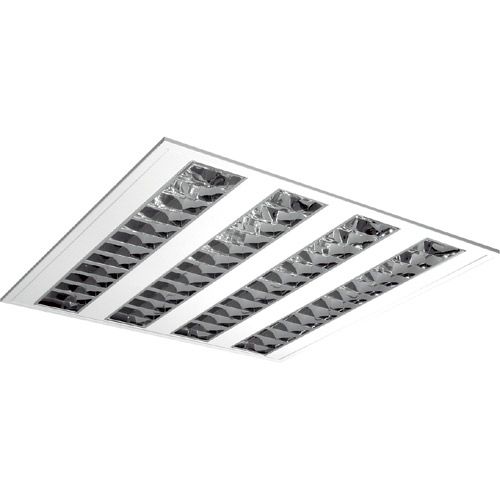 [LU-1573] Luminaire Appareil fluorescent Encastré 4x14W T5 blanc grille aluminium 230V