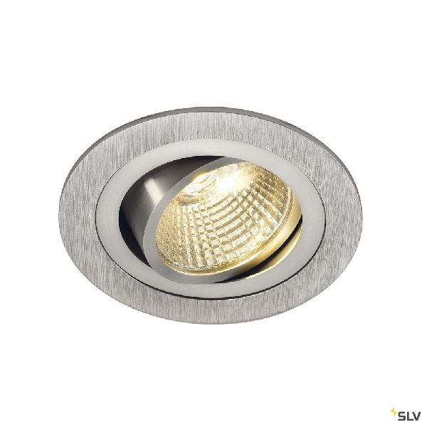 NEW TRIA 77, rond, LED, alu brossé, 9,1W, 2700K, 38°, alimentation et 113876