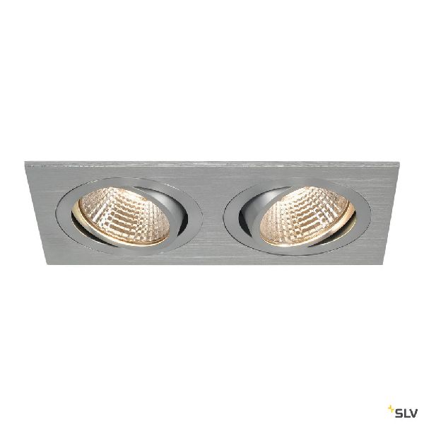 NEW TRIA 155, double, LED, alu brossé 14W, 2700K 38° alim et clips resso 113896