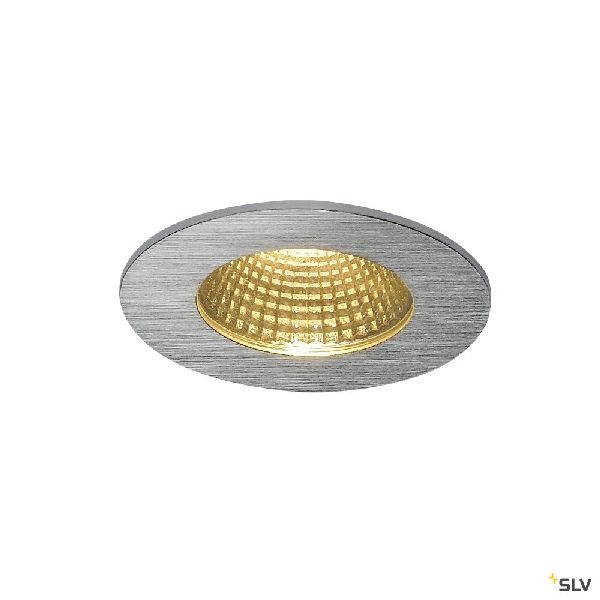 PATTA-I encastré plafond rond alu brossé 12W, 3000K, 38°, alim incluse 114426