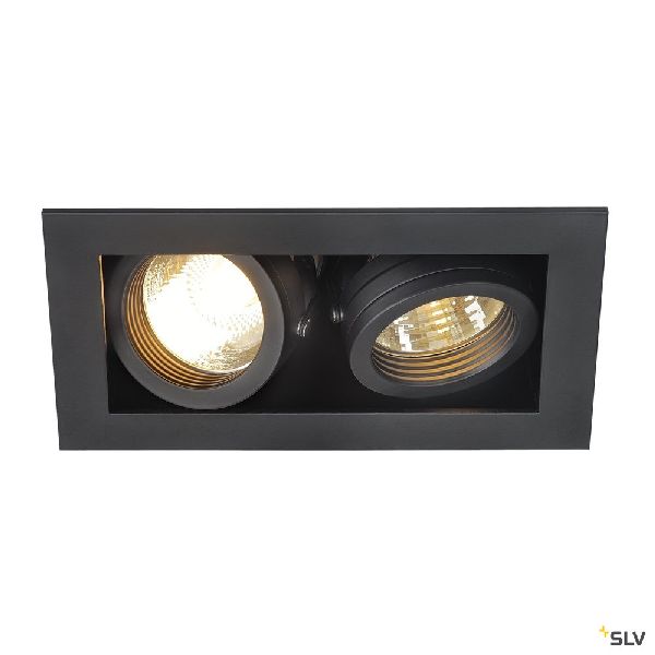 KADUX, encastré de plafond intérieur, double, noir mat, GU10/QPAR51, 2x 50W max 115520