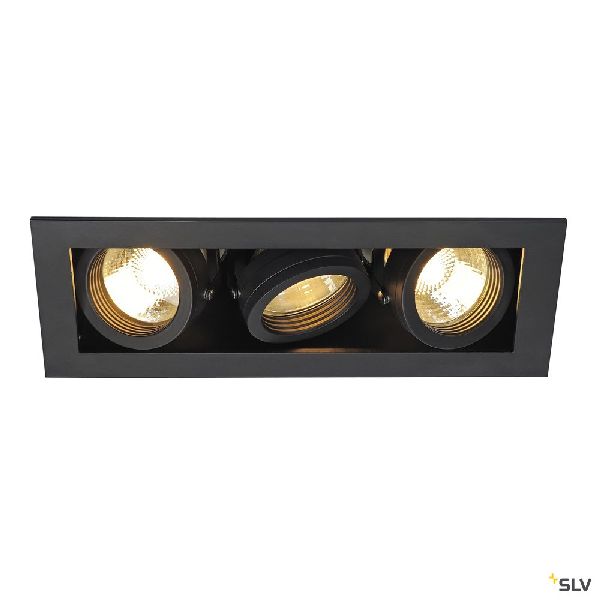 KADUX, encastré de plafond intérieur, triple, noir mat, GU10/QPAR51, 3x 50W max 115530