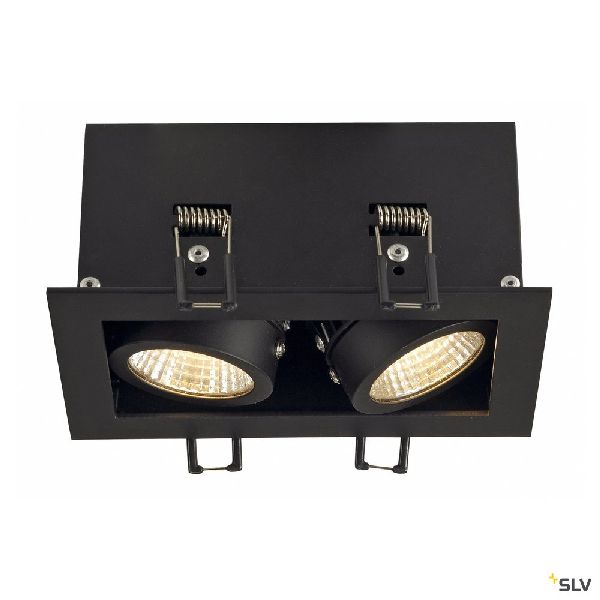 KADUX, encastré carré, 2 LED, noir, 15W, 3000K, 38°, alim incluse 115710