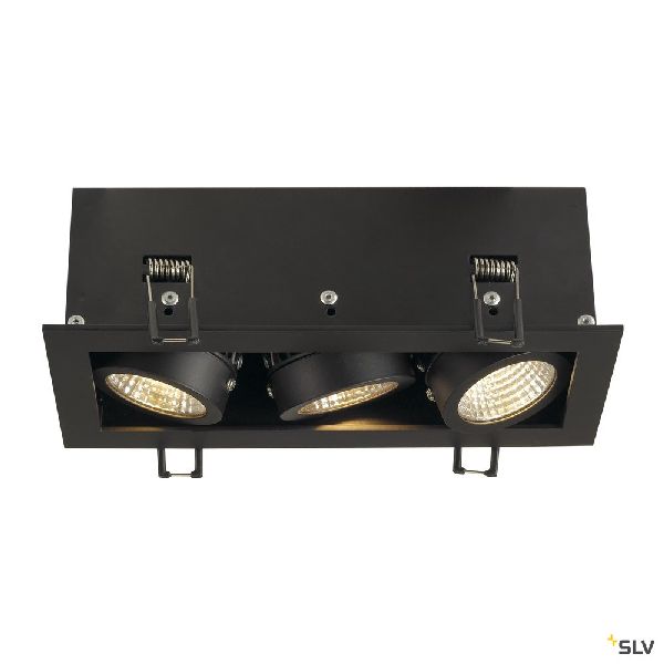 KADUX, encastré carré, 3 LED, noir, 21W, 3000K, 38°, alim incluse 115720