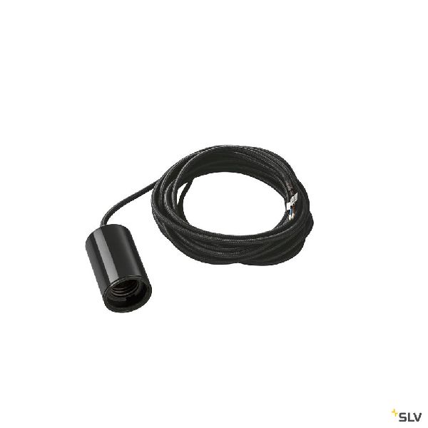 FITU Câble de suspension, E27, ronde, noire, max. 60W, câble nu de 5m 132690