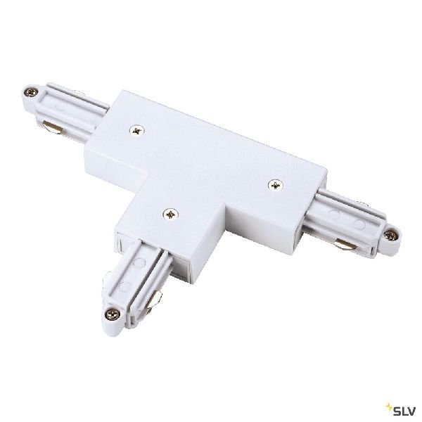 Connecteur en T pour rail 1 allumage 16A max, blanc, terre gauche 143071