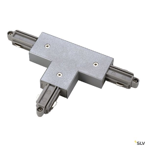 Connecteur en T pour rail 1 allumage 16A max, gris, terre gauche 143072