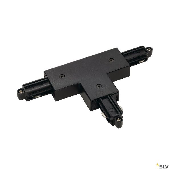 Connecteur en T pour rail 1 allumage 16A max, noir, terre droite 143080