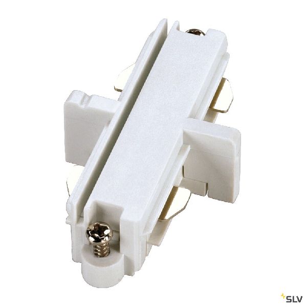 Connecteur droit pour rail 1 allumage 16A max, blanc, électrique 143091