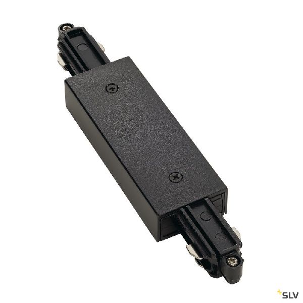 Connecteur droit pour rail 1 allumage 16A max, noir, avec alimentation 143100