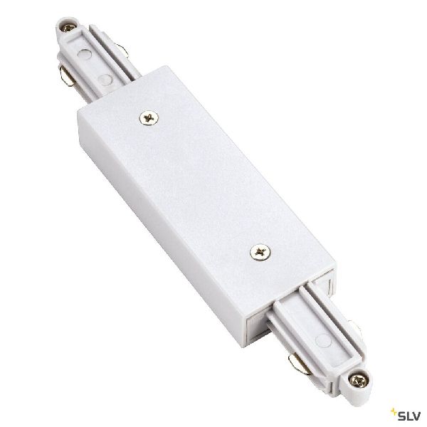 Connecteur droit pour rail 1 allumage 16A max, blanc, avec alimentation 143101